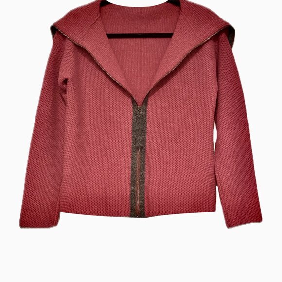 Sweaters - 😊Brunello Cucinelli Virgin Wool Cashmere Hi-Neck Sweater Zipper Cardigan Sz 44